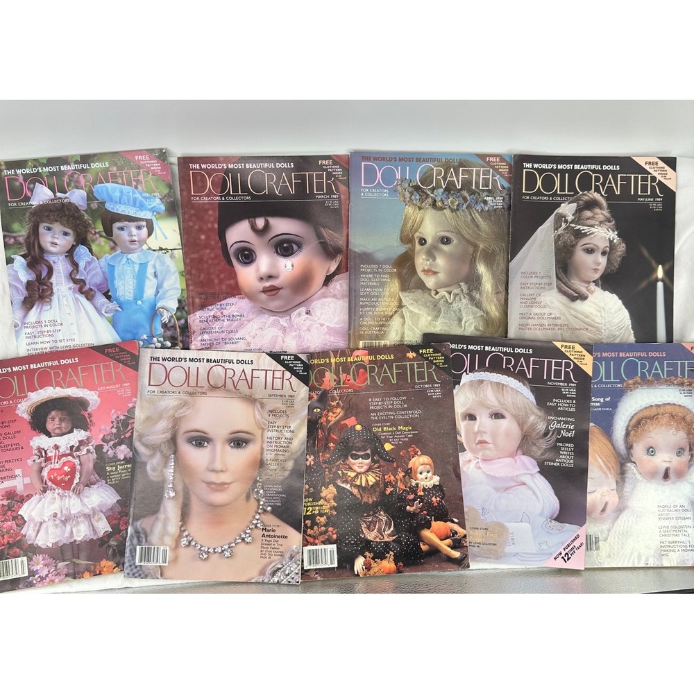 Doll Crafter Magazine Lot 1989 Vintage 9 Issues Patterns Instructions Excellent